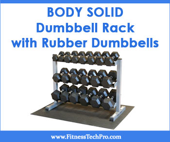 Body Solid Dumbbell Rack with Rubber Dumbbells
