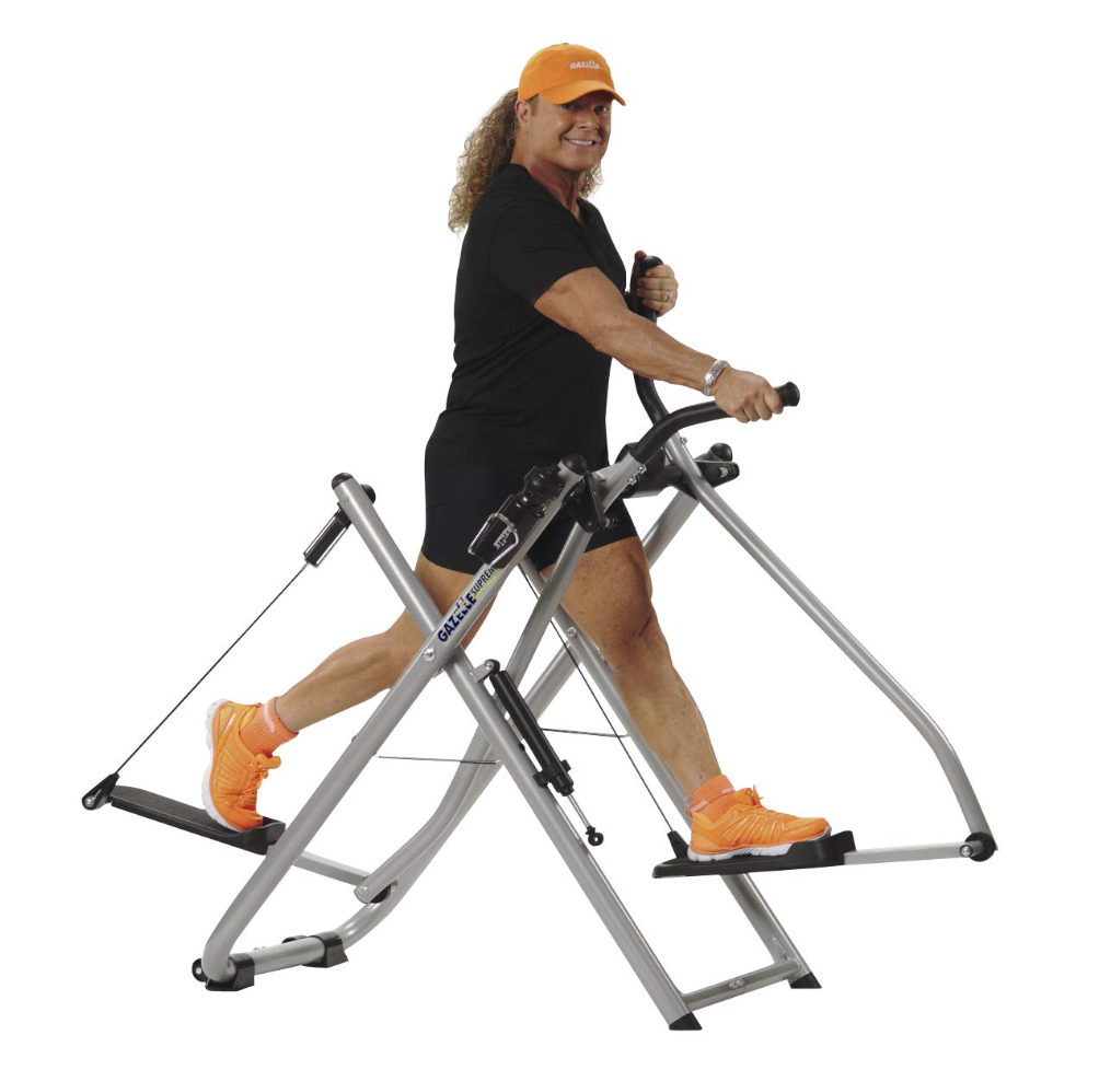 man using the elliptical gazelle glider