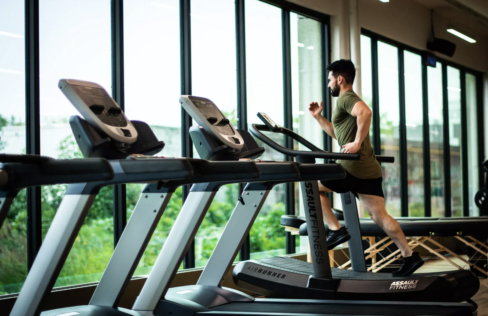 man in the gym using treadmill